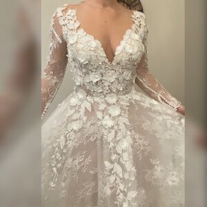 Long sleeve wedding dress a-line Andrea & Leo Couture brand